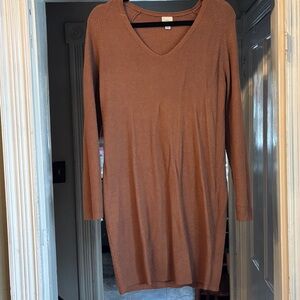 a new day Brown V-Neck Dress